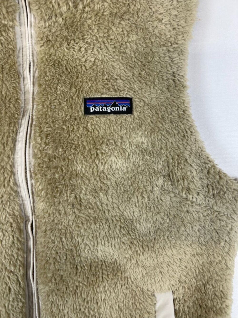 Patagonia Women S Los Gatos Fleece Vest Full Zip High Collar Khaki Beige Tan - Picture 4 of 10